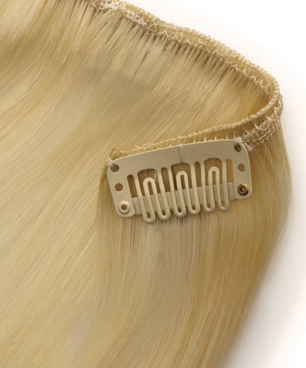 SHE Hair Extensions Clip In Echthaar 26 Honigblond 50/55 cm, 3 Ex, 16