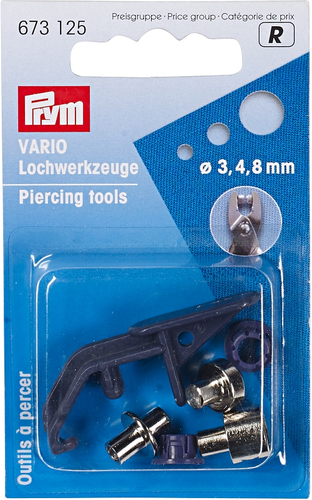 Prym Lochwerkzeuge fr Vario-Zange 3/4/8 mm, Karte 3 Stck
