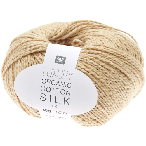 Rico Luxury Organic Cotton Silk dk sand 50 g, 120 m, 77 % CO, 23 % SE
