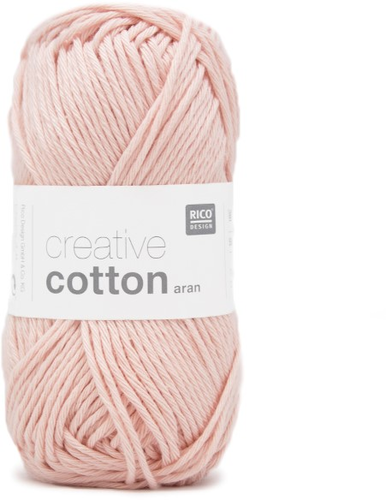Rico Creative Cotton Aran, pastellrosa 50 g, 85 m, 100 % CO gaze