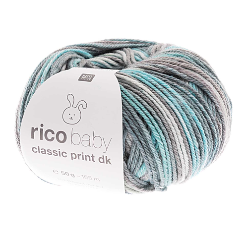 Rico Baby Classic Print DK, blau-grau 50 g, 165 m, 50 % PA, 50 % PA