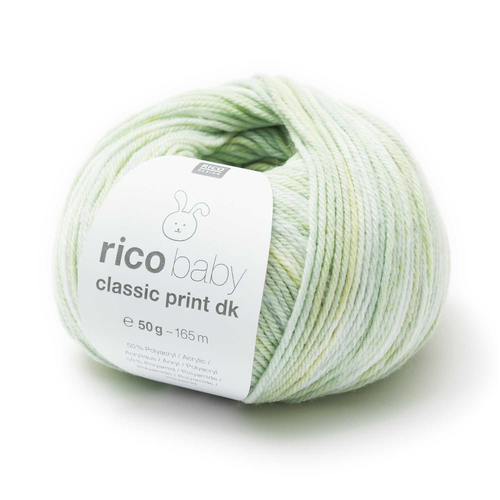 Rico Baby Classic Print DK, pastell mix 50 g, 165 m, 50 % PA, 50 % PA