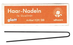 Haarnadeln 33 schwarz 72x1,2mm glatt 16Stück