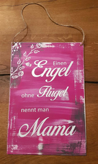 Dekoschild im Shabby-Style weiss/pink 20 x 30 cm