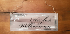Dekoschild im Shabby-Style schwarz/braun 40 x 15 cm