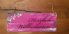 Dekoschild im Shabby-Style schwarz/pink 40 x 15 cm