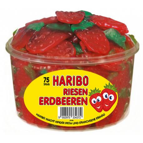 Haribo Riesen-Erdbeeren 1 x 75 Stk./1125 gr