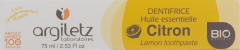 ARGILETZ Zahnpasta Zitrone Bio 75 ml