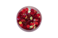 Nail Art 7006 - Plättchen rund rot/gold