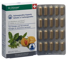 DÜNNER Ashwagandha Energie+Nerven Kaps 40 Stk