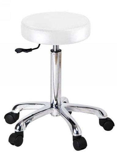 Hocker Cosmos Budgetline Chromfuss Polster Weiss