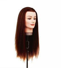 Uebungskopf Dame, mittellang gemischtes Haar Braun