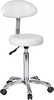 Hocker Nova Budgetline Rückenlehne und Chromfuss weiss