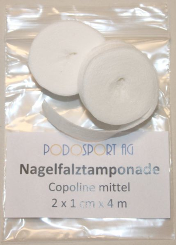 Copoline Nagelfalztamponade mittel weiss 2ex 1cm x 4m