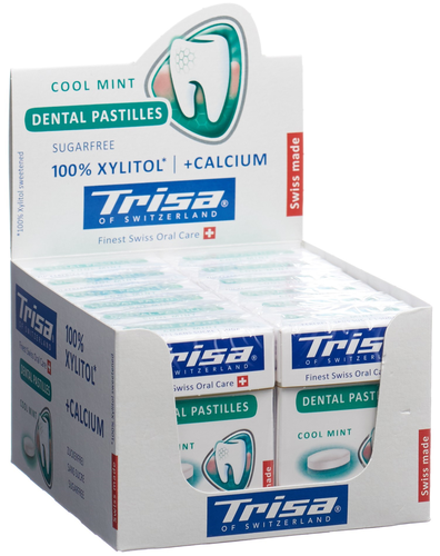 TRISA Dental Pastille Display Fresh Mint 12 Stk