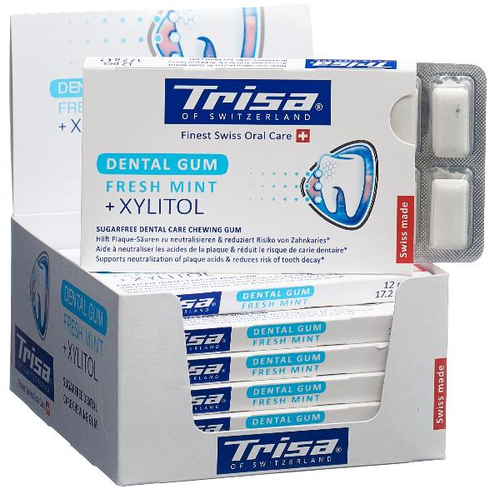 TRISA Display Dentalkaugummi Fresh Mint 12 x 12 Stk