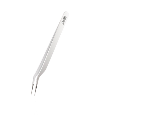 Rubis Wimpern Pinzette gebogen, weiss