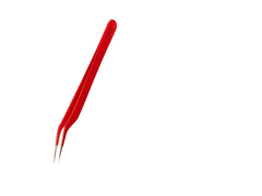 Rubis Wimpern Pinzette gebogen, rot