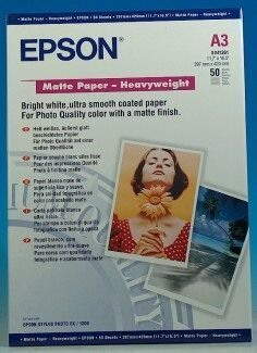 EPSON Matt Paper heavy weight A3 S041261 InkJet 167g 50 Blatt