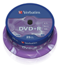 VERBATIM DVD+R Spindle 4.7GB 43500 1-16x 25 Pcs