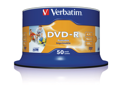 VERBATIM DVD-R Spindle 4.7GB 43533 1-16x fullprint o.L 50...