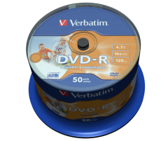 VERBATIM DVD-R Spindle 4.7GB 43533 1-16x fullprint o.L 50...