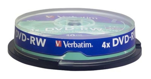 VERBATIM DVD-RW Spindle 4.7GB 43552 1-4x 10 Pcs