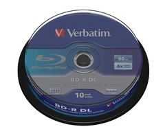 VERBATIM BD-R Spindle whi./blue 50GB 43746 6x DL...