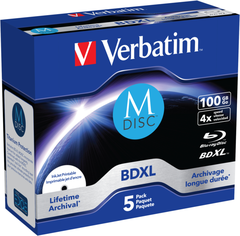 VERBATIM BD-R Jewel 100GB 43834 M-Disc IJ printable 5pcs