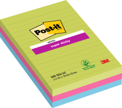 POST-IT Block Super Sticky 102x152mm 660-3SSUC 3-farbig...