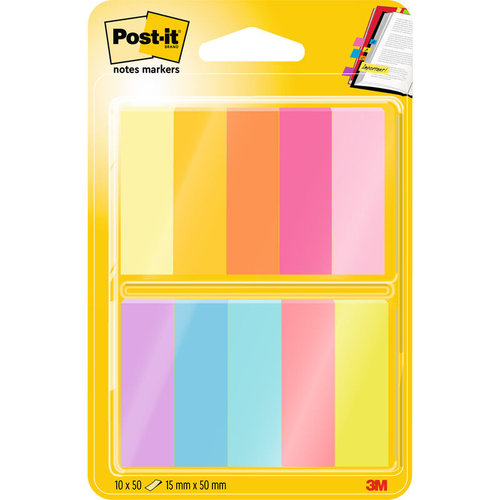 POST-IT Papiermarker 44.4x12.7mm 67010ABEU 10-farbig, 10x50 Blatt