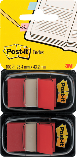 POST-IT Index 2er Set 25,4x43,2mm 680-R2 rot 2x50 Stck