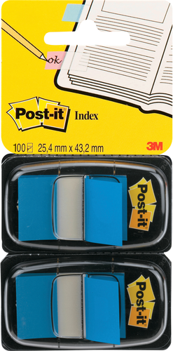 POST-IT Index 2er Set 25,4x43,2mm 680-B2 blau 2x50 Stck