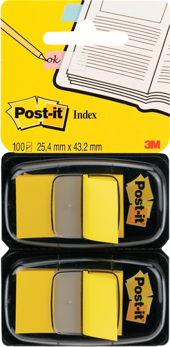 POST-IT Index Tabs 25,4x43,2mm 680-Y2 gelb/50 Tabs 2 Stck