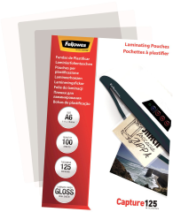 FELLOWES Laminiertasche A6 5307201 glanz, 125my 100 Stk
