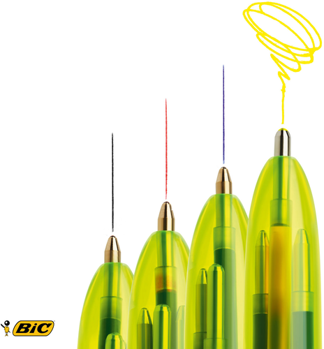 BIC Kugelschreiber Fluo 933949 4 Colours Blister