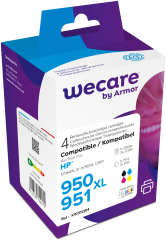 WECARE Multi 950XL/951 rebuilt CMYBK C2P43AEWE z.HP OJ...