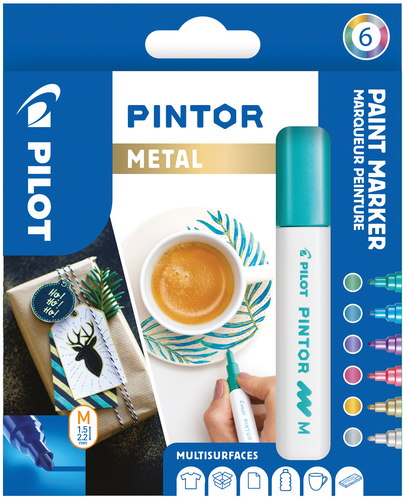 PILOT Marker Pintor Set Metallic M S6/0517450 6 Stifte