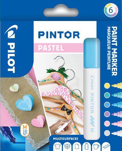 PILOT Marker Pintor Set Pastell M S6/0517474 6 Stifte