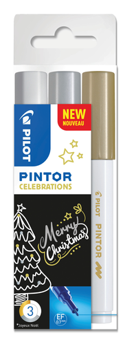 PILOT Marker Pintor X-MAS S3/0537526 gold, silber, weiss 3 Stck