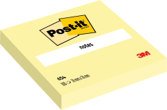 POST-IT Block 76x76mm 654Y gelb/100 Blatt