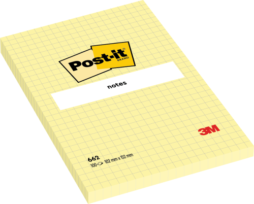 POST-IT Haftnotizen 152x102mm 662Y gelb, 100 Blatt, kariert