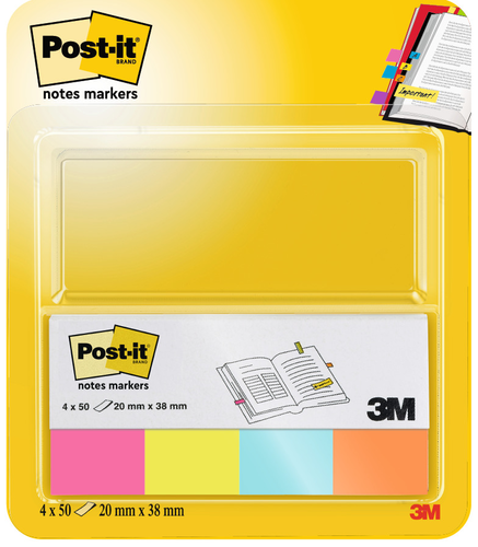 POST-IT Page Marker 20x38mm 670-4N neon 4x50 Streifen