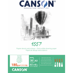 CANSON Skizzenblock 1557 A3 204127415 50 Blatt, geleimt,...