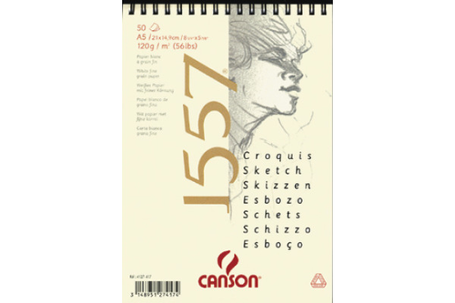 CANSON Skizzenpapier A3 4127-419 120g, weiss 50 Blatt