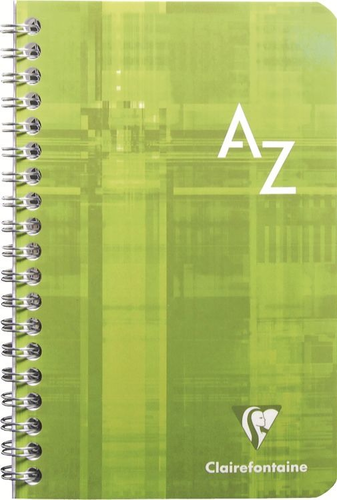CLAIREFONTAINE Spiralheft mit Index 7,5x12cm 8589 5mm, A-Z, ass. 50 Blatt