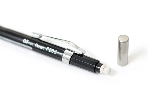 PENTEL Druckbleistift Sharp 0.5mm P205A schwarz mit Radiergummi