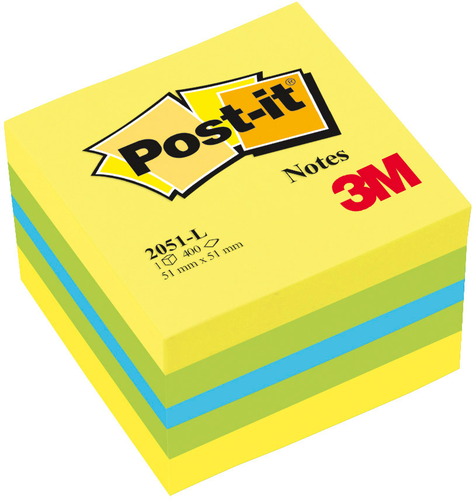 POST-IT Wrfel Mini Lemon 51x51mm 2051-L 3-farbig ass./400 Blatt