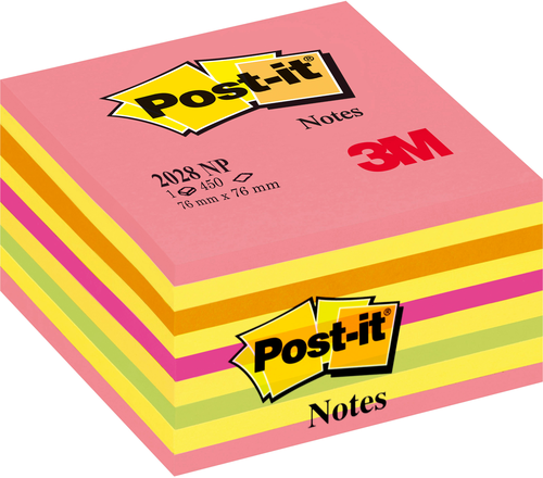 POST-IT Wrfel 76x76mm 2028-NP neon/pink/450 Blatt