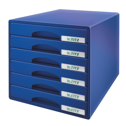 LEITZ Schubladenbox Plus blau 52120035 6 Fcher